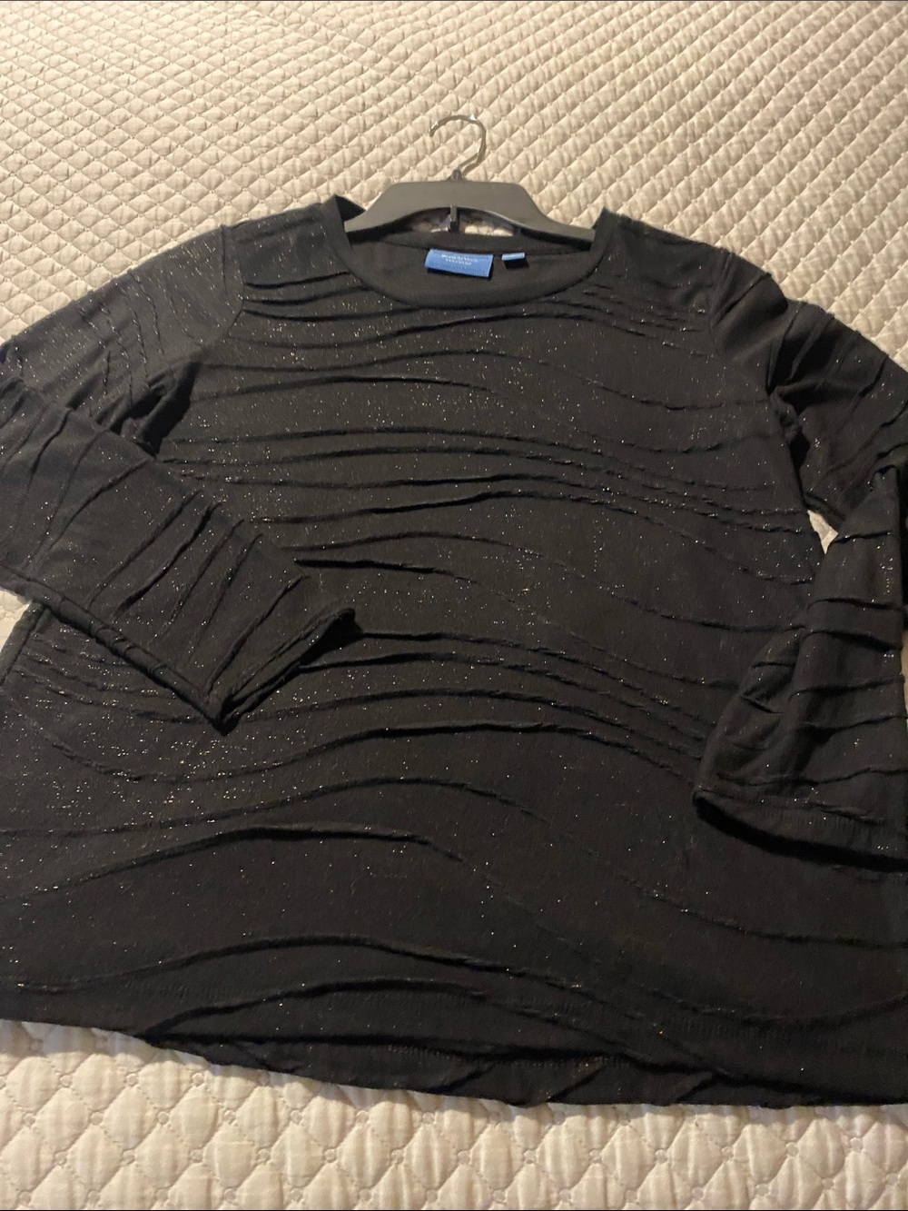 Simply Vera Vera Wang Black Sparkle Crewneck Sweater